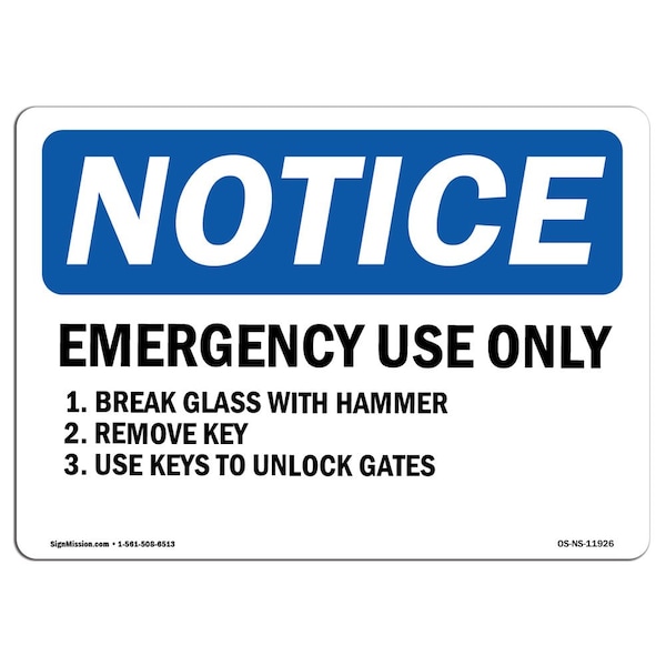 In Case Of Emergency Break Glass | Zoro.com